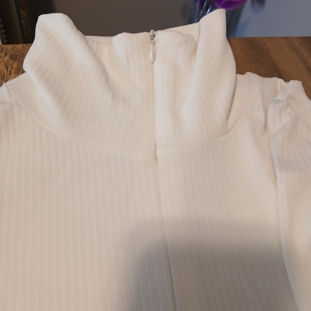 ‼️SOLD‼️White Ribbed Jumpsuit - Picture 3 of 3